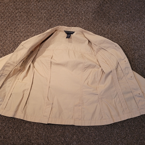 Banana Republic Cream Button Down Cotton Shirt Jacket - Picture 8 of 11